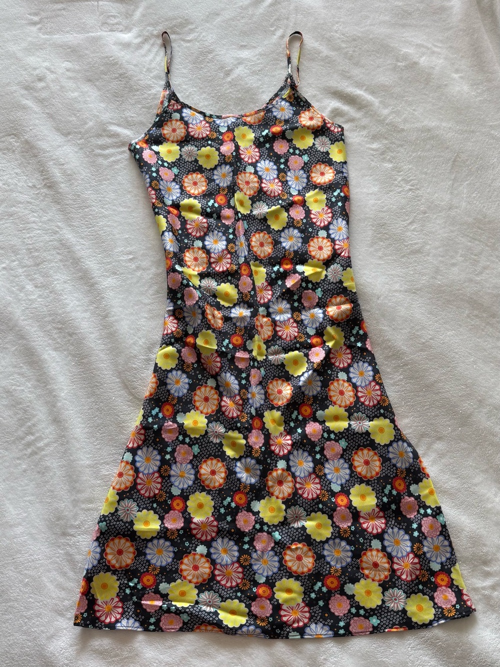 6397 100% Silk Floral Slip Midi Dress